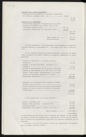 Budget primitif 1970.