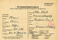 Seconde Guerre mondiale, prisonniers de Guerre Allemands, camp de Damigny : correspondance de Fritz MAAS (4 novembre 1946) : correspondance.