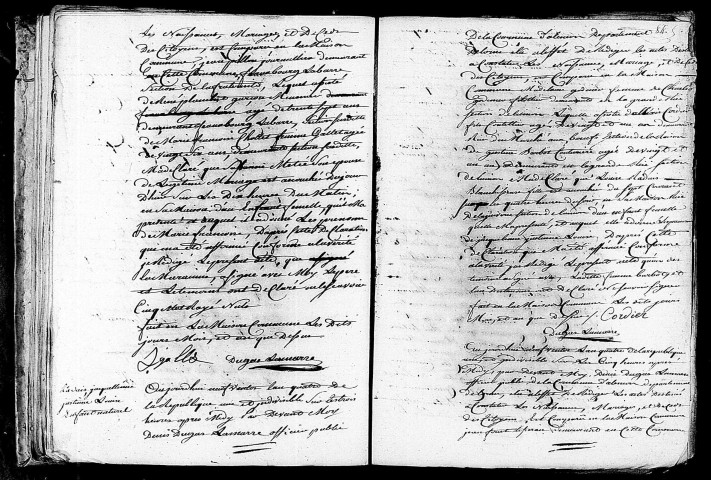 Acte de naissance de PILON Marie Françoise (26 février 1796),acte de naissance de RADAIS Jacqueline Justine Louise enfant naturel (26 février 1796),acte de naissance de FOUET Antoine (28 février 1796).