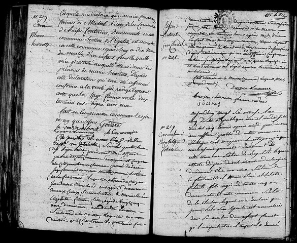 Acte de naissance de EDON Marie Henriette (15 janvier 1797),acte de naissance de LAFONTAINE Jean Claude enfant naturel (15 janvier 1797),acte de naissance de COURMASSEUR Elisabeth Félicité (15 janvier 1797).