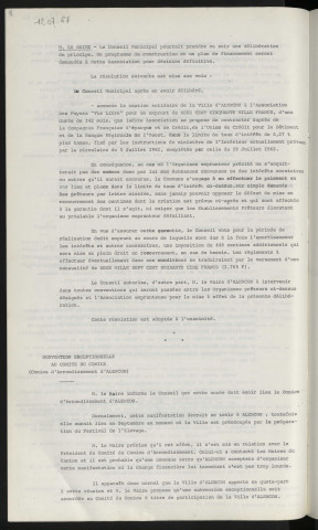 Finances, garantie d'emprunt à l'association "Vie Libre" pour financement de travaux d'aménagement d'un foyer. Subvention exceptionnelle au comité du comice d'arrondissement d'Alençon.