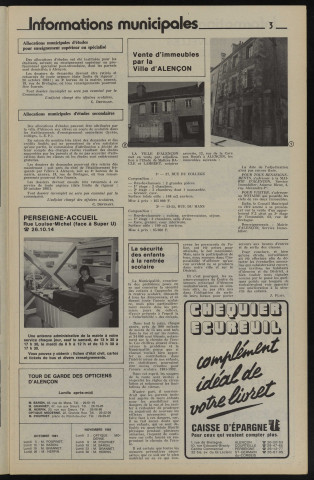 Alençon Notre Cité, journal d'information municipale et districale n°44 (octobre 1981).