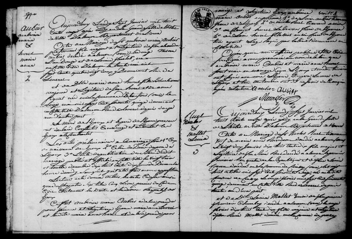 Registre des actes de mariage et divorce (1811).
