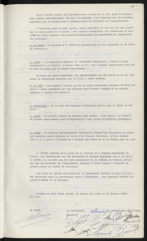 Remarques de Mr l'Abbé COUSIN sur l'église st Roch de Courteille. Manque de représentants du Conseil lors de l'Assemblée Générale de l'Harmonie Municipale. Travaux d'éclairage pour l'hiver.