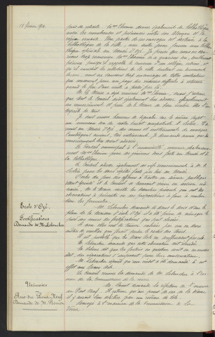 Musée, Dons de Mme THOUIN et M. LECLERE, remerciements. Ecole d'Ozé, fortifications : Demande de M. LEBOUCHER . Urinoirs, Rue du Pont Neuf : Demande de M. ROMET