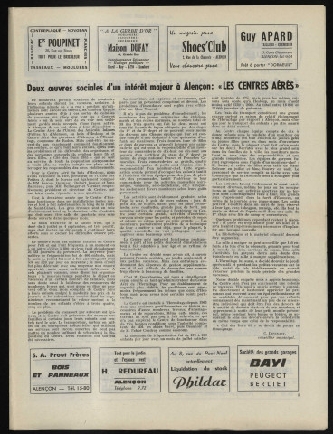Cité des Ducs, bulletin municipal officiel de la Ville d'Alençon n°2 (octobre 1965).