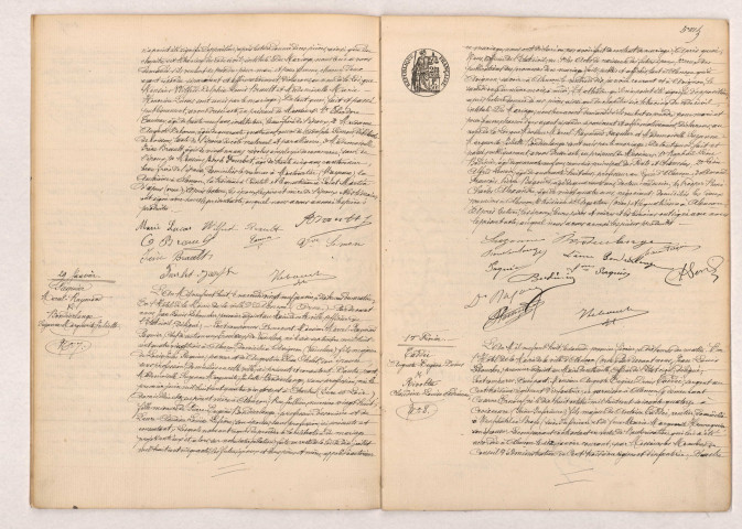 Acte de mariage de BRAULT Wilfrid Delphin Louis et LUCAS Marie Honorine (25 Janvier 1908), PASQUIER Marcel Raymond et BONDIERLANGE Suzanne Marguerite Juliette (29 Janvier 1908), TADDEI Auguste Eugène Denis et RIVOLTA Claudine Louise Adrienne (1er Février 1908).