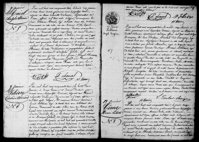 Registre des actes de naissance et adoption (1853).