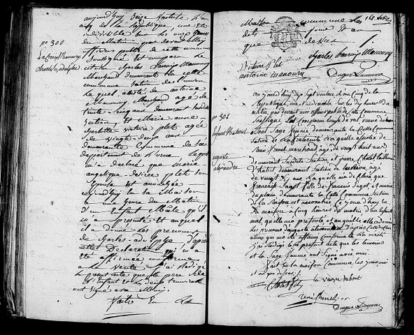 Acte de naissance de LACROIX MANOURY Charles Adolphe (6 mars 1797),acte de naissance de SAGOT Auguste Alexandre enfant naturel (7 mars 1797).