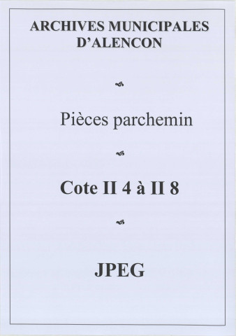 Charte de Jean II, duc d'Alençon en date du 5 décembre 1449, confirmant l'anoblissement de Jean du Mesnil et sa descendance, contresignée par Jean Le Beauvoisien, maître d'hôtel du duc d'Alençon, comte du Perche, vicomte de Beaumont et seigneur de La Guerche : parchemin, sceau brisé en cire brune sur lacs de soie rouge et brune.