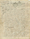 Contrat de vente entre le Sieur Mathieu René Allix et Jean Desroches, d'une partie de la maison sise 45-47 rue Cazault (14 aout 1781).