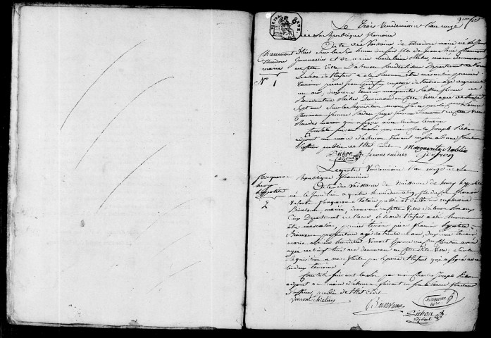 Registre des actes de naissance et adoption (25 septembre 1803-22 septembre 1804).