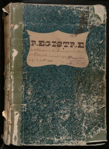 Registre des délibérations du conseil municipal (03 juin 1846 - 31 octobre 1848)