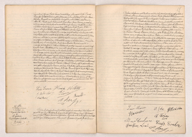 Acte de mariage de VILLETTE Henri Julien et LEROUX Lucie Marie Louise (26 novembre 1909), Acte de mariage de COCHON Auguste Jules Louis et MARINIER Louise Eugénie Gabrielle (26 novembre 1909).
