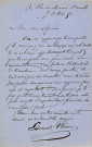 Lettre autographe signée de l'écrivain Edouard Plouvier à l'acteur Adolphe Laferrière (1858).