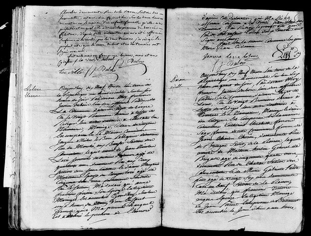 Acte de naissance de BARBE Désirée Célestine (8 janvier 1795),acte de naissance de LEBOUC Eléonore (8 janvier 1795),acte de naissance de PARENT Adèle (7 janvier 1795).