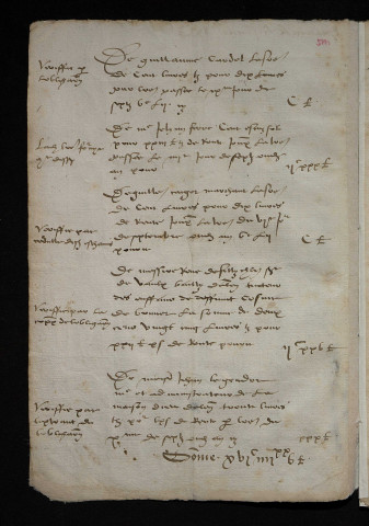 Comptes, état des finances (1552)
