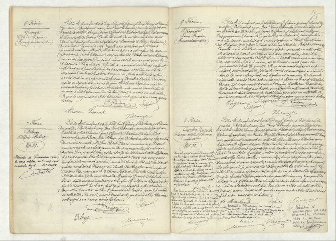 Acte de reconnaissance de LECOMTE Alice Marie (6 février 1906), acte de naissance de PILORGE André Robert (7 février 1906), reconnaissance de DIOMARD Louis Eugène (9 février 1906), acte de naissance de QUESNOL Solange Odette Adrienne (8 février 1906).