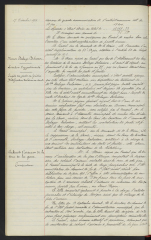 Budget du bureau de bienfaisance de 1914 rapport. Entretien des chemins vicinaux de grande communication en intérêt commun, vote de crédit supplémentaire. Maison Deshayes-Dubisson, location d'appartements, impôts des portes et fenêtres modification des baux en cours. Cabinets d'aisances de la cour de la gare, convention