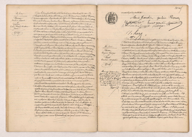 Acte de mariage de KERNEUR Joachim Marie et GAUDIN Marie Rosalie Constance Jeanne (18 Juin 1908), CHÉREAU Eugène Georges et PINOT Ernestine Augustine (23 Juin 1908).