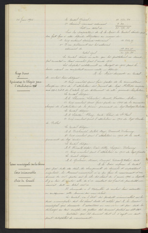 Chemin vicinaux, dépenses d'entretien, création de ressources pour 1916. Legs NOBLESSE divers, nomination de délégués pour l'attribution en 1915. Taxe municipale sur les chiens, cotes irrécouvrables, avis du conseil