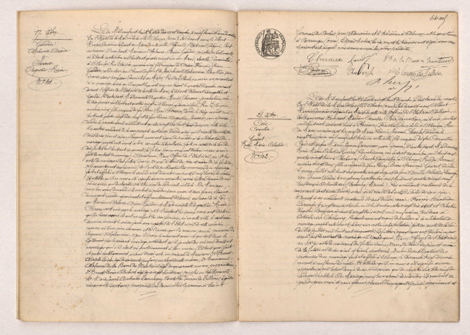 Acte de mariage de GAUDIN Alphonse Arsène et CHERAUX Augustine Renée (17 Décembre 1908), COÏC Corentin veuf de CHARLES et GUERET Renée Marie Célestine (28 Décembre 1908).