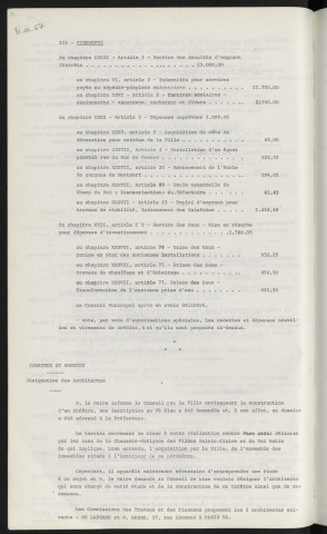 Finances, autorisations spéciales, exercice 1966. Théâtres et annexes, désignation des architectes Mr LAPRADE et Mr BARRE 27 RUE Lhomond Paris 5ème.