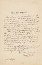Lettre autographe signée de l'écrivain Tony Révillon à l'acteur Adolphe Laferrière [1860].