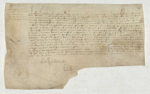 Arrêt du conseil en date du 14 février 1476, adressé à la Chambre des Comptes pour l'entérinement des lettres de noblesse de Jean du Mesnil.