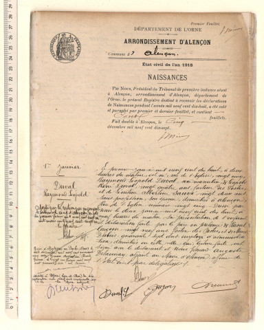 Registre des actes de naissance (1 janvier 1918-28 décembre 1918)