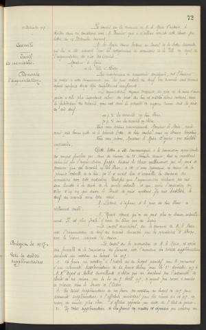 Pompes funèbres, Mr VANNIER entrepreneur, renouvellement du marché. Cercueils, tarif des menuisiers, demande d'augmentation. Budget de 1917, vote de crédit supplémentaires