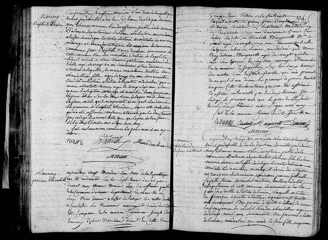 Acte de naissance de NOURY Baptiste Théodore (7 juillet 1795),acte de naissance de LAUNAY Perrine Elisabeth (8 juillet 1795),acte de naissance de LEFRERE Marie Adélaïde enfant naturel (9 juillet 1795).