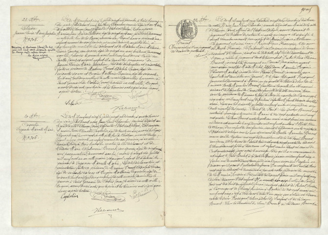 Acte de naissance de LELIEVRE Jeanne Louise Marie Joséphine (21 décembre 1905),acte de naissance de COQUELIN Suzanne Marcelle Marie (20 décembre 1905),transcription d'un jugement de désaveu de paternité de BRUNET Berthe Marceline (22 décembre 1905).