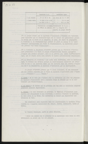 Tourisme, convention avec le syndicat d'initiative.