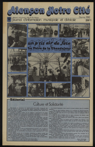 Alençon Notre Cité, journal d'information municipale et districale n°28 (février 1980).