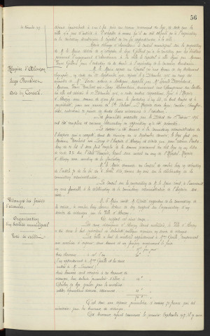 Legs GILBERT née POIRIER Gabrielle Marie, demeurant n°81 Rue des Tisons avis du conseil. Hôpital hospice d'Alençon, Legs Mme veuve BOULIVET née LEROY Alexandrine, demeurant Champreaux sur Sarthe, Mr FARCE notaire, supplée par Mr ERNULT DESCOUTURES avis du conseil. Vidanges des fosses d'aisances, Mr VOYET HUBLOC architecte, organisation d'un service municipal, vote de crédit