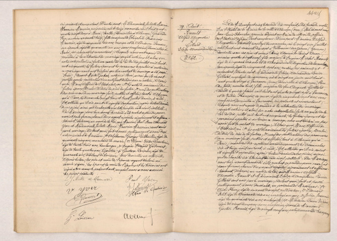 Acte de mariage de YVER Paul Pierre Armant et MEUNIER Juliette Marie Honorine (7 août 1905), acte de mariage de RAOULT Alfred Augustin et GILLARD Eloise Armandine Louise (19 août 1905)