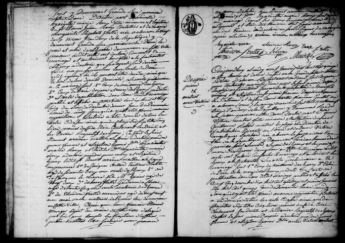 Registre des actes de mariage et divorce (1815).