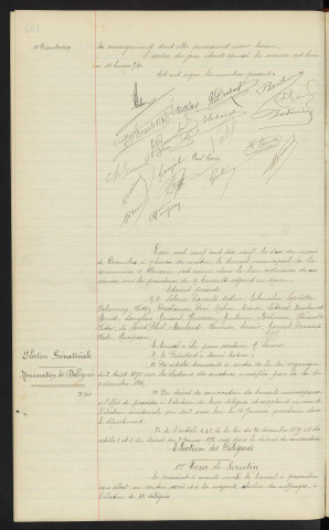 Elections municipales, conclusion. Election sénatoriale, nomination de délégués Mr BOULANT, Mr HENAULT, suppléants Mr BODINIER, Mr ROMET , Mr de St PAUL