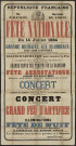 Fête nationale du quatorze juillet 1884, signé le Maire Marchand, E. Renaut-de-Broise imprimeur Lithographe, affiche (174 cm x 90cm).