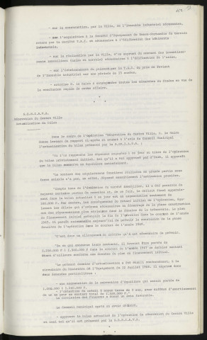 Décentralisation industrielle, décentralisation de la Société de Tôlerie Automobile et Industrielle, implantation en location-Vente. S.E.M.I.A.V.A. Rénovation du centre-ville.