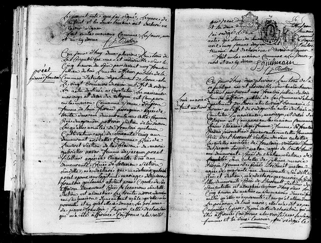 Acte de naissance BOURGOIN François Mathurin (20 janvier 1795),acte de naissance de GUILMIN Pierre François (19 janvier 1795),acte de naissance de LERICHE Louis Marie enfant naturel (21 janvier 1795).