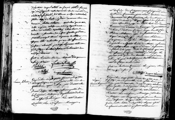 Acte de naissance de DUBOIS Clotide enfant naturel (9 mai 1796),acte de naissance de SIMON Charles (13 mai 1796),acte de naissance de LEGUE François Benjamin (13 mai 1796).