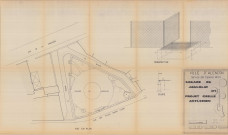 Square du Jaglolay, projet grille anti-chien, (services techniques, Jean-Luc Jourdan, éch : 1/100, 104.5x61, 183v, 31 mars 1989).