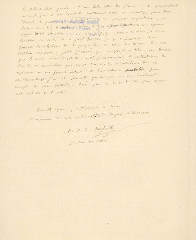 Rivière la Briante, propriété de la Bique, demande de concession d'un droit d'accès à la propriété de M. Neuville : correspondance.