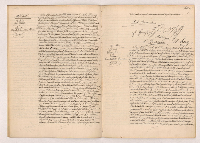 Acte de mariage de LE MEM Jean Frédéric et BARRET Blanche Claire Hortense (31 Août 1908), GROULT Georges Léon et TULEAU Louise Nathalie Eléonore (14 Septembre 1908).