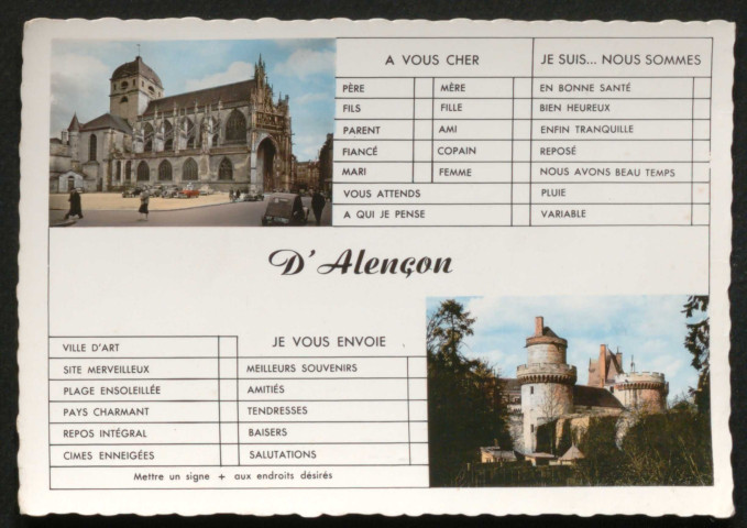 Alençon (Orne), la tour couronnée, la basilique Notre-Dame, carte postale semi-moderne n°1880, Réal-photo, Cie des photomécaniques, Paris, sd,.