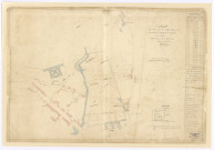 « Extrait du plan de la Ville d'Alençon présentant les changements projetés au collège » (11 décembre 1827), contenance et estimation des lots (géomètre expert) Lapeyrère.