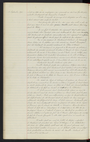 Changement de nom pour certaines rues, proposition de nom du jeune lieutenant Camille Violand qui habitait Rue de l'Ecole, élève au lycée d'Alençon, ainsi que les noms du Capitaine Aveline tombé au champ de bataille de Dancourt et du Lieutenant Violand Camille tombé en Champagne soient donnés Rues de l'Ecole et de l'Emulation, lettre de M. le Colonel GRAMAT 132e Régiment d' Infanterie (RIT).