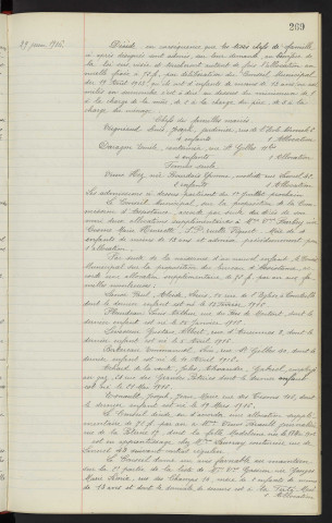 Assistance aux familles nombreuses, admissions nouvelles